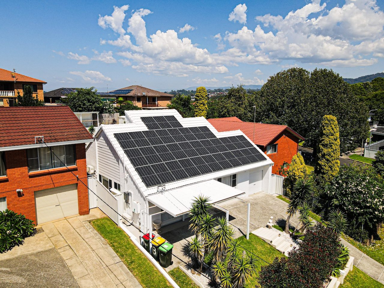Rooftop solar panels installed on an Australian home